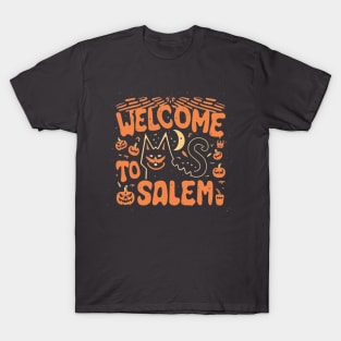 Welcome to Salem Halloween Cat Souvenir T-Shirt